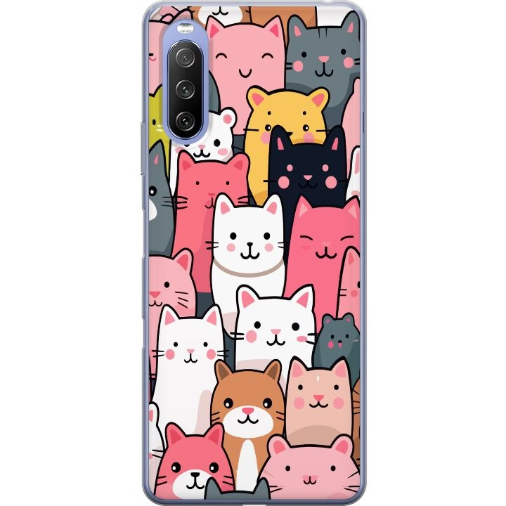 Mobile case for Sony Xperia 10 III with Cat pattern design in the group SMARTPHONE & TABLETS / Phone cases / Sony at TP E-commerce Nordic AB (A60937)