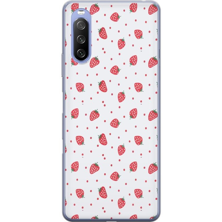 Mobile case for Sony Xperia 10 III Lite with Strawberries design in the group SMARTPHONE & TABLETS / Phone cases / Sony at TP E-commerce Nordic AB (A60973)