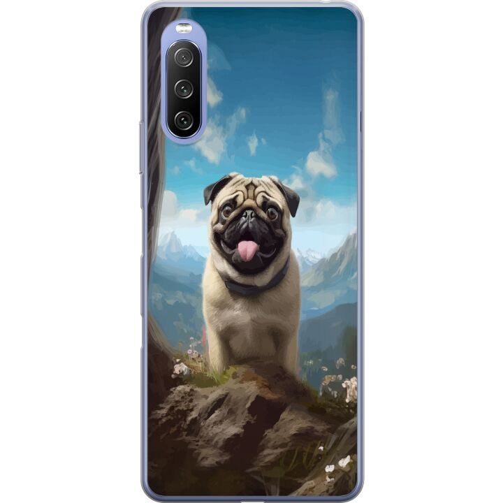 Mobile case for Sony Xperia 10 III Lite with Happy Dog design in the group SMARTPHONE & TABLETS / Phone cases / Sony at TP E-commerce Nordic AB (A60974)