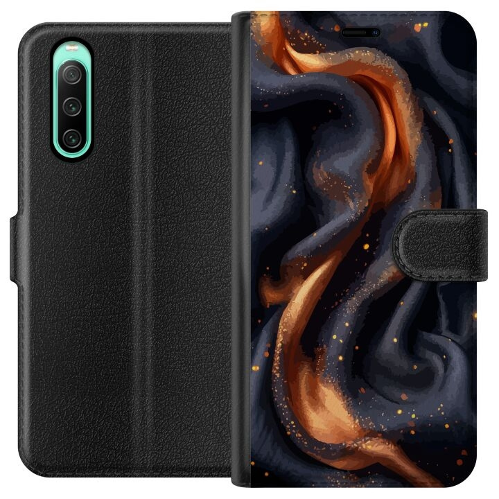 Wallet case for Sony Xperia 10 IV with Fiery silk design in the group SMARTPHONE & TABLETS / Phone cases / Sony at TP E-commerce Nordic AB (A60984)