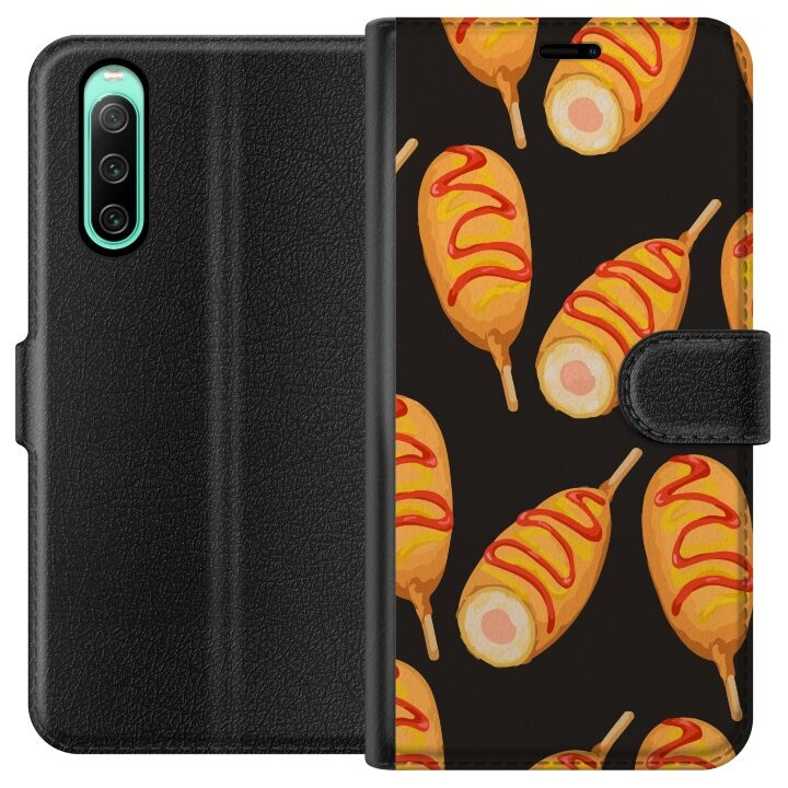 Wallet case for Sony Xperia 10 IV with Chicken drumstick design in the group SMARTPHONE & TABLETS / Phone cases / Sony at TP E-commerce Nordic AB (A60992)