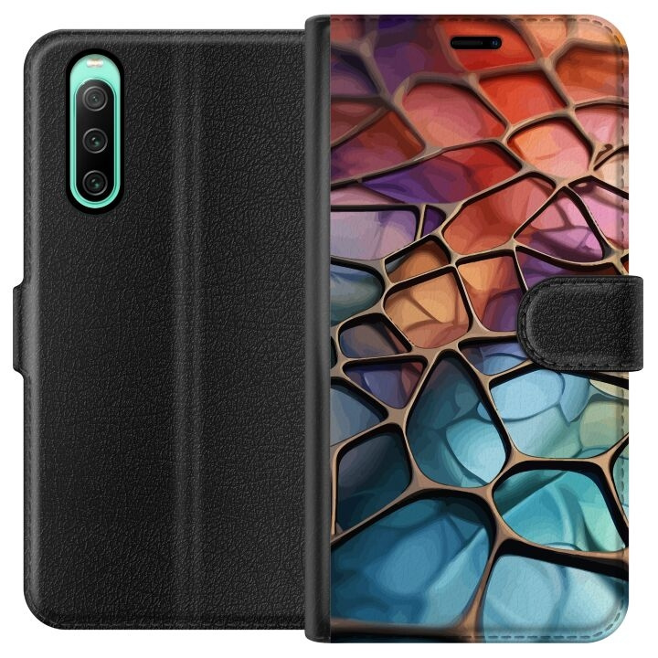 Wallet case for Sony Xperia 10 IV with Metallic pattern design in the group SMARTPHONE & TABLETS / Phone cases / Sony at TP E-commerce Nordic AB (A60993)