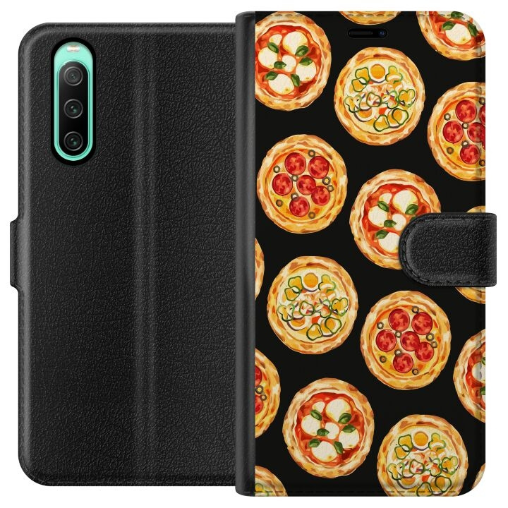 Wallet case for Sony Xperia 10 IV with Pizza design in the group SMARTPHONE & TABLETS / Phone cases / Sony at TP E-commerce Nordic AB (A60996)