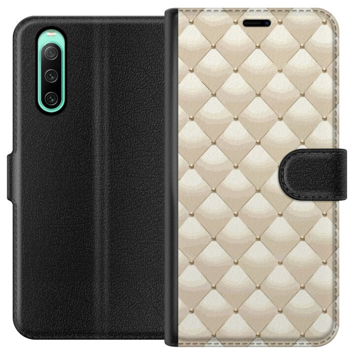 Wallet case for Sony Xperia 10 IV with Gold shine design in the group SMARTPHONE & TABLETS / Phone cases / Sony at TP E-commerce Nordic AB (A61009)