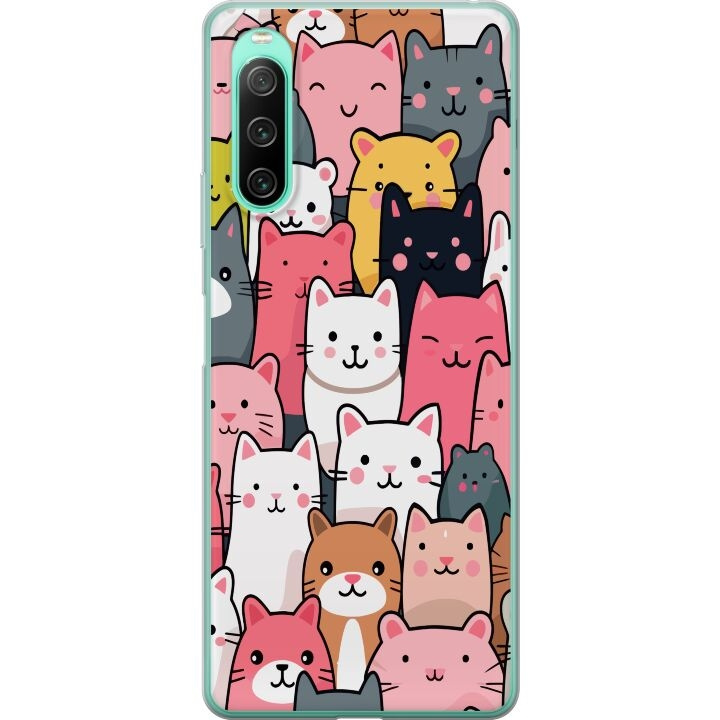 Mobile case for Sony Xperia 10 IV with Cat pattern design in the group SMARTPHONE & TABLETS / Phone cases / Sony at TP E-commerce Nordic AB (A61018)