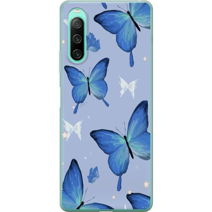 Mobile case for Sony Xperia 10 IV with Blue butterflies design in the group SMARTPHONE & TABLETS / Phone cases / Sony at TP E-commerce Nordic AB (A61026)