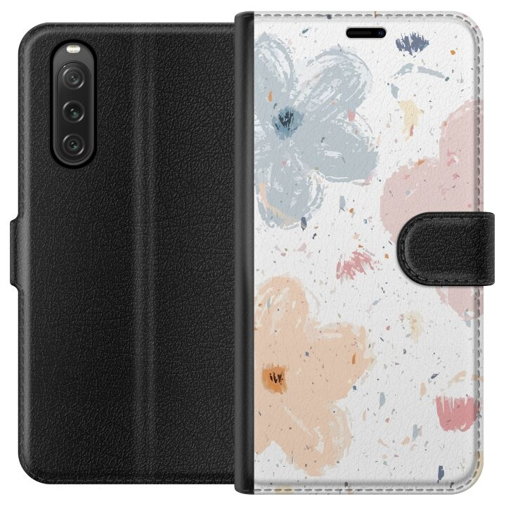 Wallet case for Sony Xperia 10 V with Flowers design in the group SMARTPHONE & TABLETS / Phone cases / Sony at TP E-commerce Nordic AB (A61049)