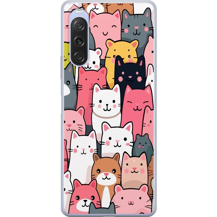 Mobile case for Sony Xperia 10 V with Cat pattern design in the group SMARTPHONE & TABLETS / Phone cases / Sony at TP E-commerce Nordic AB (A61072)