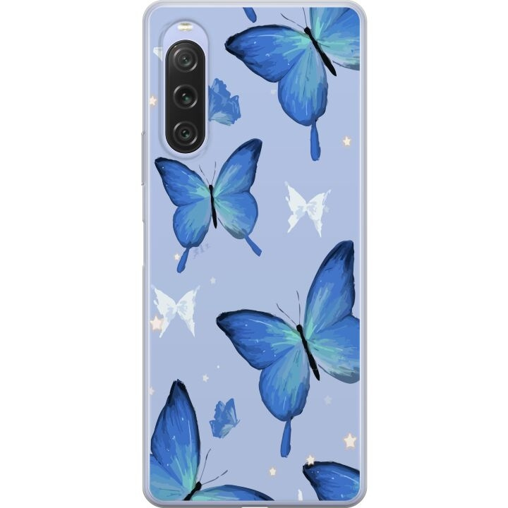 Mobile case for Sony Xperia 10 V with Blue butterflies design in the group SMARTPHONE & TABLETS / Phone cases / Sony at TP E-commerce Nordic AB (A61080)