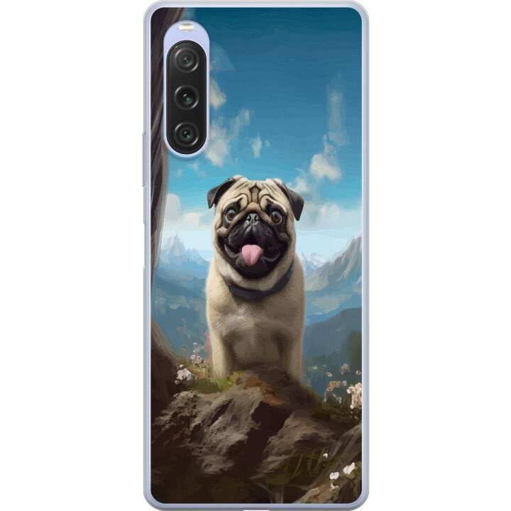 Mobile case for Sony Xperia 10 V with Happy Dog design in the group SMARTPHONE & TABLETS / Phone cases / Sony at TP E-commerce Nordic AB (A61082)