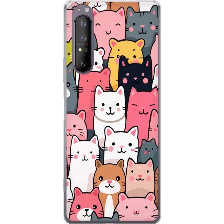 Mobile case for Sony Xperia 1 II with Cat pattern design in the group SMARTPHONE & TABLETS / Phone cases / Sony at TP E-commerce Nordic AB (A61153)