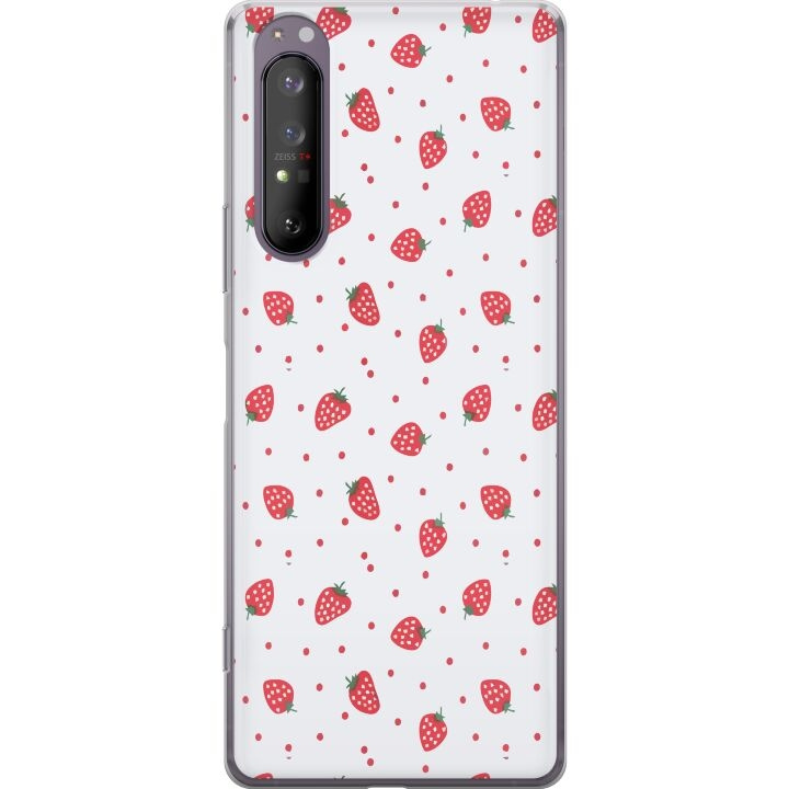 Mobile case for Sony Xperia 1 II with Strawberries design in the group SMARTPHONE & TABLETS / Phone cases / Sony at TP E-commerce Nordic AB (A61162)