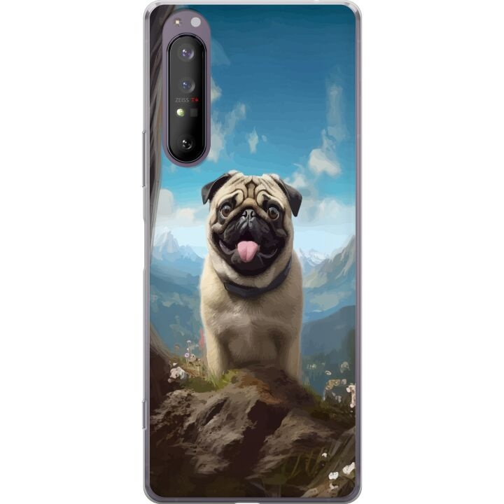 Mobile case for Sony Xperia 1 II with Happy Dog design in the group SMARTPHONE & TABLETS / Phone cases / Sony at TP E-commerce Nordic AB (A61163)