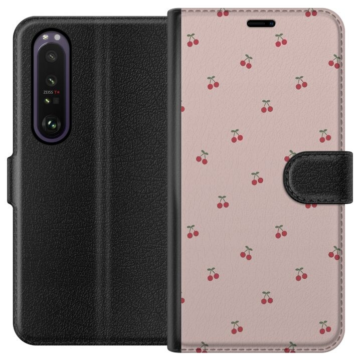 Wallet case for Sony Xperia 1 III with Cherry design in the group SMARTPHONE & TABLETS / Phone cases / Sony at TP E-commerce Nordic AB (A61179)