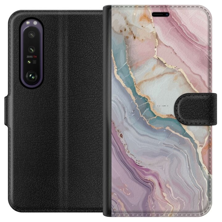 Wallet case for Sony Xperia 1 III with Marble design in the group SMARTPHONE & TABLETS / Phone cases / Sony at TP E-commerce Nordic AB (A61194)