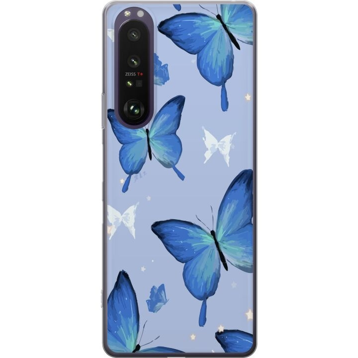 Mobile case for Sony Xperia 1 III with Blue butterflies design in the group SMARTPHONE & TABLETS / Phone cases / Sony at TP E-commerce Nordic AB (A61215)