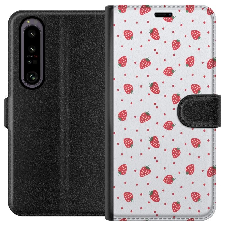 Wallet case for Sony Xperia 1 IV with Strawberries design in the group SMARTPHONE & TABLETS / Phone cases / Sony at TP E-commerce Nordic AB (A61243)