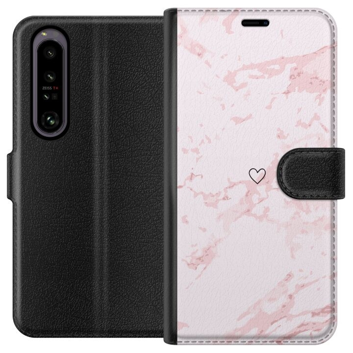 Wallet case for Sony Xperia 1 IV with Pink Heart design in the group SMARTPHONE & TABLETS / Phone cases / Sony at TP E-commerce Nordic AB (A61249)