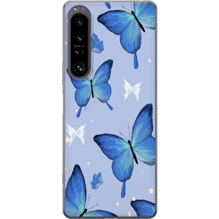 Mobile case for Sony Xperia 1 IV with Blue butterflies design in the group SMARTPHONE & TABLETS / Phone cases / Sony at TP E-commerce Nordic AB (A61269)