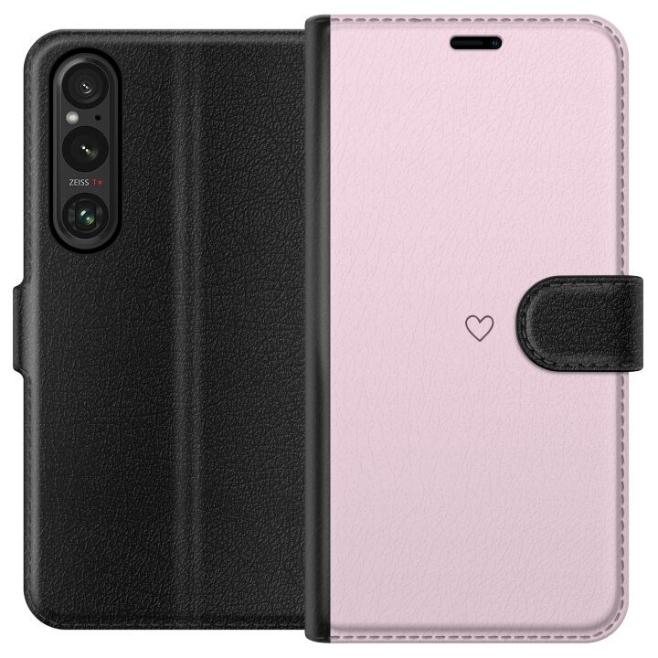 Wallet case for Sony Xperia 1 V with Heart design in the group SMARTPHONE & TABLETS / Phone cases / Sony at TP E-commerce Nordic AB (A61299)