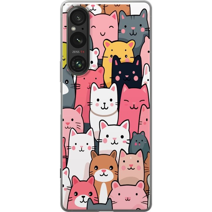 Mobile case for Sony Xperia 1 V with Cat pattern design in the group SMARTPHONE & TABLETS / Phone cases / Sony at TP E-commerce Nordic AB (A61315)