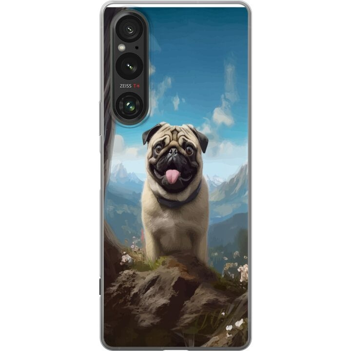 Mobile case for Sony Xperia 1 V with Happy Dog design in the group SMARTPHONE & TABLETS / Phone cases / Sony at TP E-commerce Nordic AB (A61325)