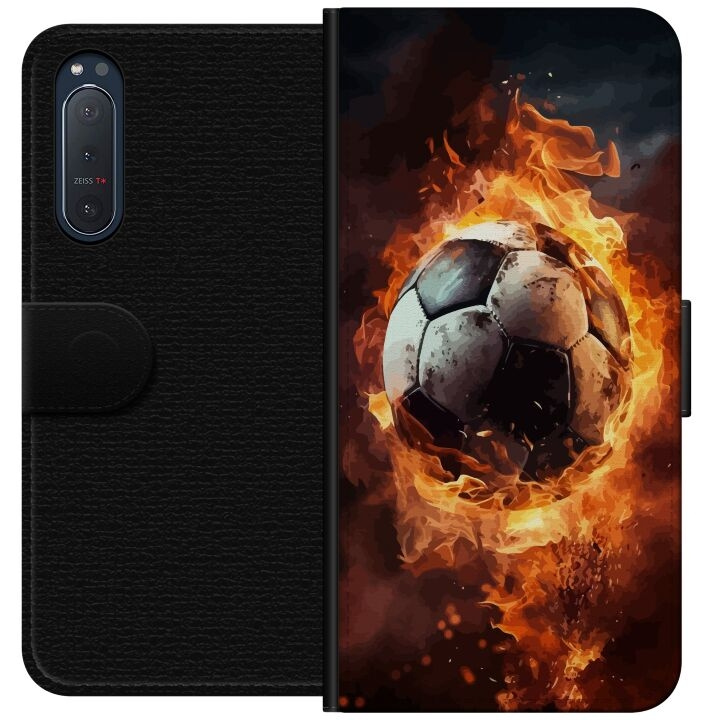 Wallet case for Sony Xperia 5 II with Football design in the group SMARTPHONE & TABLETS / Phone cases / Sony at TP E-commerce Nordic AB (A61382)