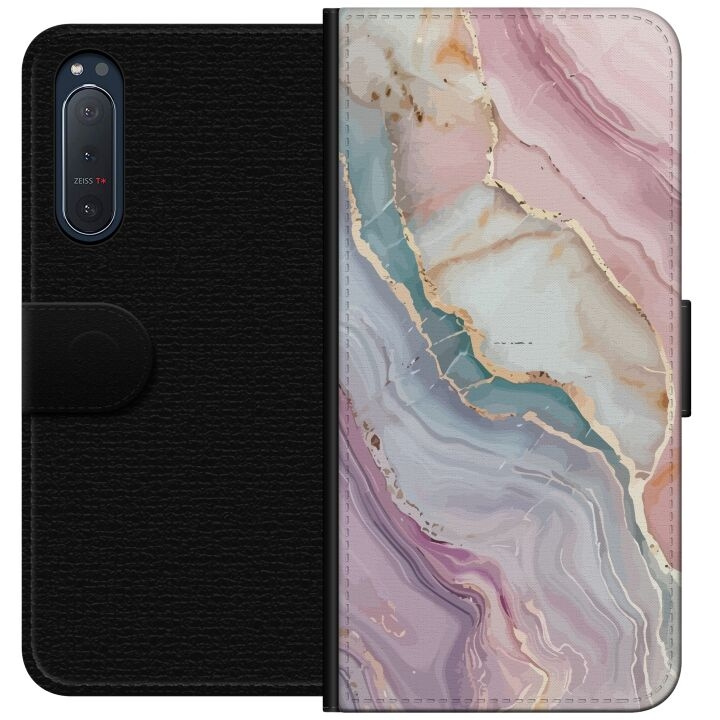 Wallet case for Sony Xperia 5 II with Marble design in the group SMARTPHONE & TABLETS / Phone cases / Sony at TP E-commerce Nordic AB (A61383)