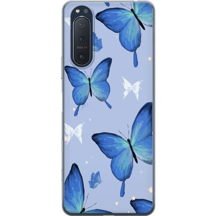 Mobile case for Sony Xperia 5 II with Blue butterflies design in the group SMARTPHONE & TABLETS / Phone cases / Sony at TP E-commerce Nordic AB (A61404)