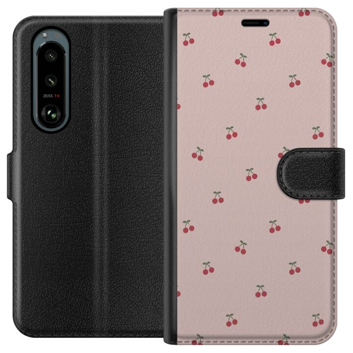 Wallet case for Sony Xperia 5 III with Cherry design in the group SMARTPHONE & TABLETS / Phone cases / Sony at TP E-commerce Nordic AB (A61422)