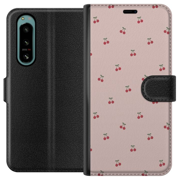 Wallet case for Sony Xperia 5 IV with Cherry design in the group SMARTPHONE & TABLETS / Phone cases / Sony at TP E-commerce Nordic AB (A61476)