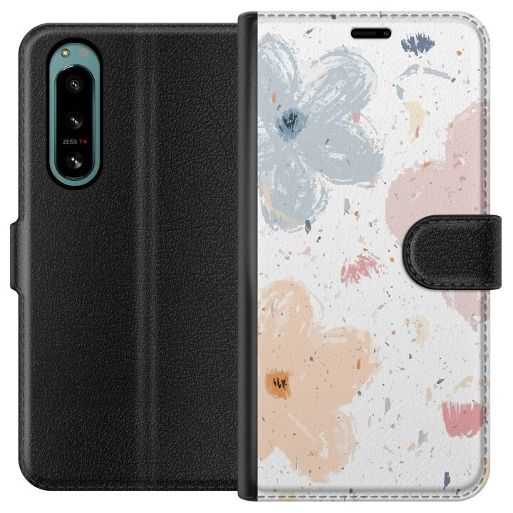 Wallet case for Sony Xperia 5 IV with Flowers design in the group SMARTPHONE & TABLETS / Phone cases / Sony at TP E-commerce Nordic AB (A61481)