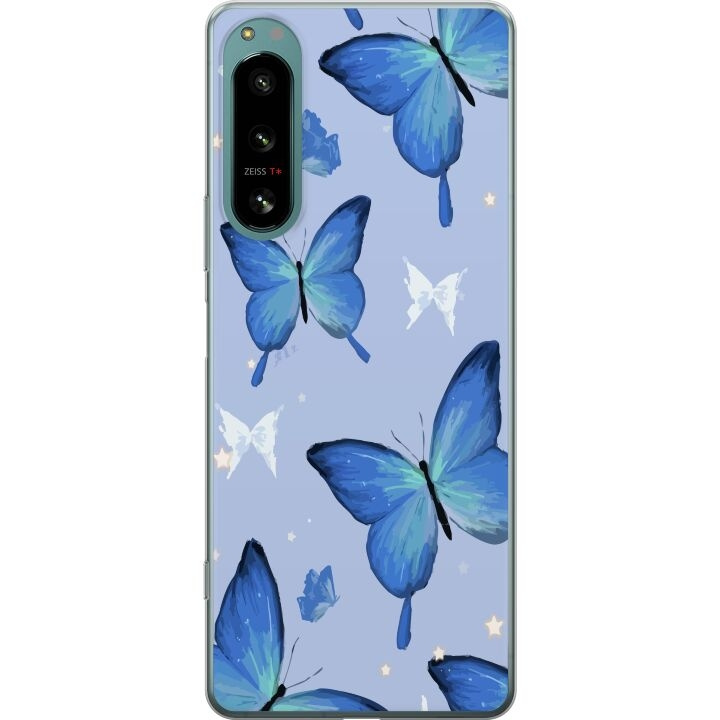 Mobile case for Sony Xperia 5 IV with Blue butterflies design in the group SMARTPHONE & TABLETS / Phone cases / Sony at TP E-commerce Nordic AB (A61512)