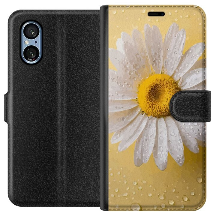 Wallet case for Sony Xperia 5 V with Porslinsblomma design in the group SMARTPHONE & TABLETS / Phone cases / Sony at TP E-commerce Nordic AB (A61523)