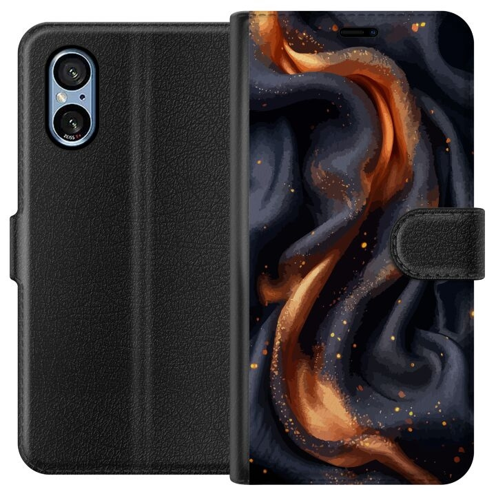 Wallet case for Sony Xperia 5 V with Fiery silk design in the group SMARTPHONE & TABLETS / Phone cases / Sony at TP E-commerce Nordic AB (A61524)