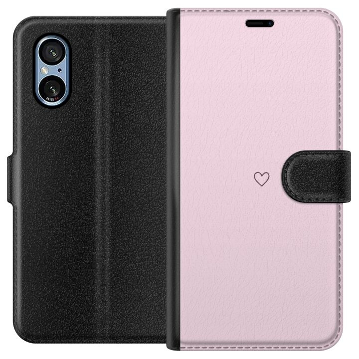 Wallet case for Sony Xperia 5 V with Heart design in the group SMARTPHONE & TABLETS / Phone cases / Sony at TP E-commerce Nordic AB (A61542)