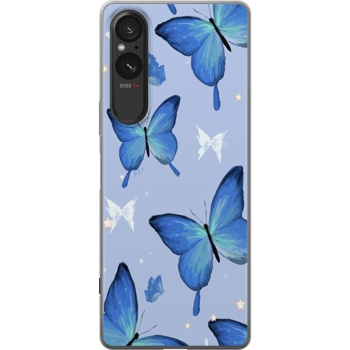 Mobile case for Sony Xperia 5 V with Blue butterflies design in the group SMARTPHONE & TABLETS / Phone cases / Sony at TP E-commerce Nordic AB (A61566)