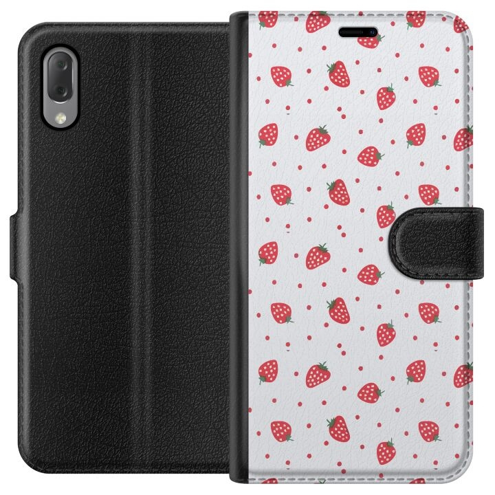 Wallet case for Sony Xperia L3 with Strawberries design in the group SMARTPHONE & TABLETS / Phone cases / Sony at TP E-commerce Nordic AB (A61621)