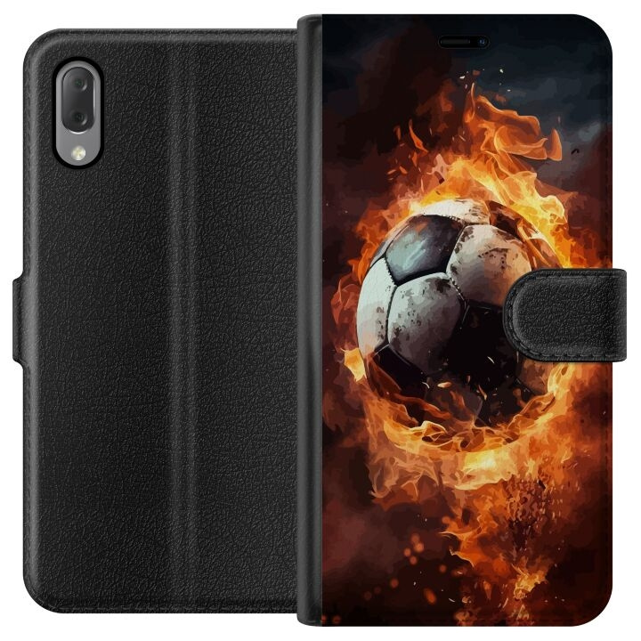 Wallet case for Sony Xperia L3 with Football design in the group SMARTPHONE & TABLETS / Phone cases / Sony at TP E-commerce Nordic AB (A61625)