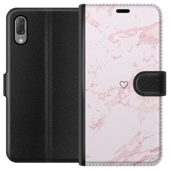 Wallet case for Sony Xperia L3 with Pink Heart design in the group SMARTPHONE & TABLETS / Phone cases / Sony at TP E-commerce Nordic AB (A61627)