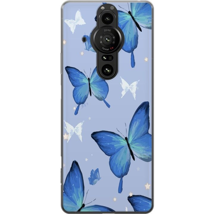 Mobile case for Sony Xperia Pro-I with Blue butterflies design in the group SMARTPHONE & TABLETS / Phone cases / Sony at TP E-commerce Nordic AB (A61701)