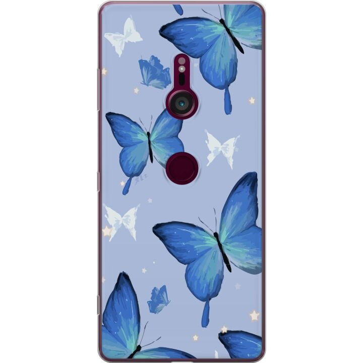 Mobile case for Sony Xperia XZ3 with Blue butterflies design in the group SMARTPHONE & TABLETS / Phone cases / Sony at TP E-commerce Nordic AB (A61728)