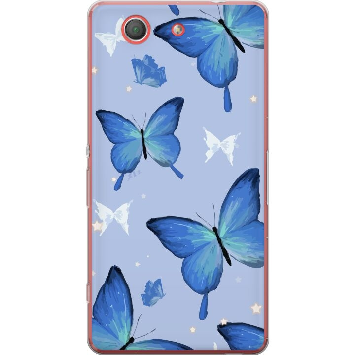 Mobile case for Sony Xperia Z3 Compact with Blue butterflies design in the group SMARTPHONE & TABLETS / Phone cases / Sony at TP E-commerce Nordic AB (A61782)