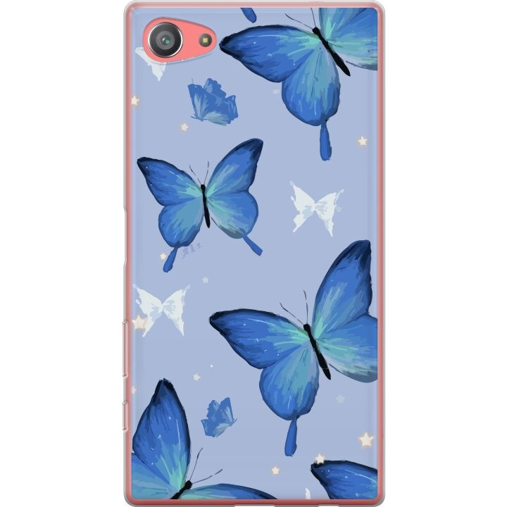 Mobile case for Sony Xperia Z5 Compact with Blue butterflies design in the group SMARTPHONE & TABLETS / Phone cases / Sony at TP E-commerce Nordic AB (A61809)