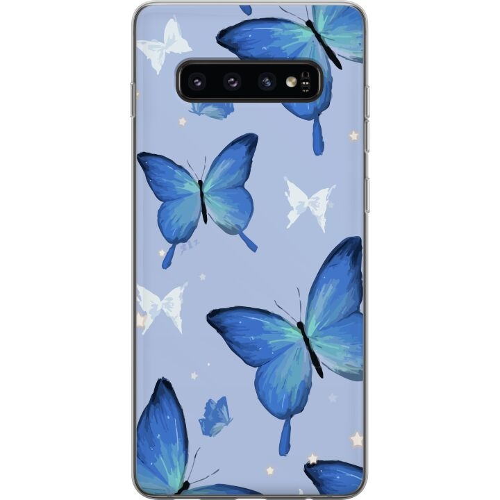 Mobile case for Samsung Galaxy S10 with Blue butterflies design in the group SMARTPHONE & TABLETS / Phone cases / Samsung at TP E-commerce Nordic AB (A61863)