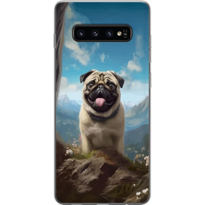 Mobile case for Samsung Galaxy S10 with Happy Dog design in the group SMARTPHONE & TABLETS / Phone cases / Samsung at TP E-commerce Nordic AB (A61865)