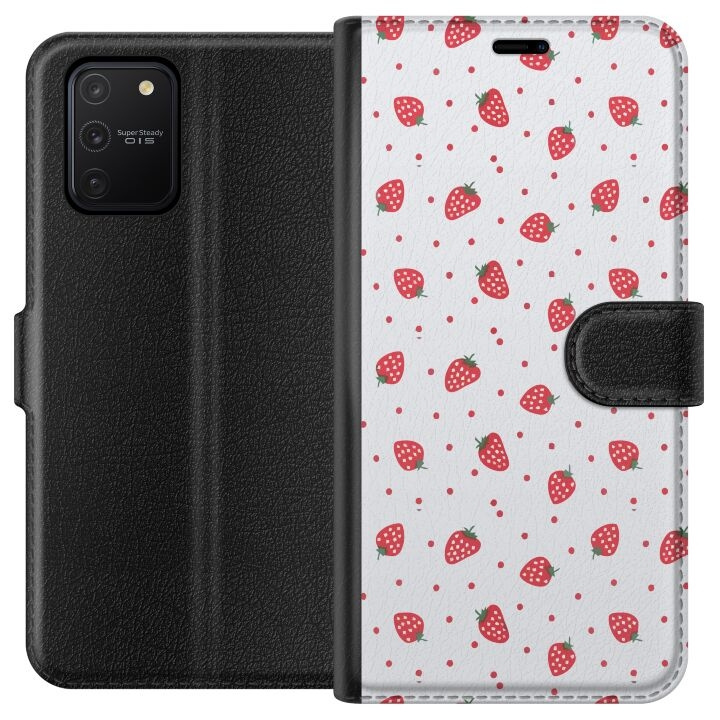 Wallet case for Samsung Galaxy S10 Lite with Strawberries design in the group SMARTPHONE & TABLETS / Phone cases / Samsung at TP E-commerce Nordic AB (A61945)