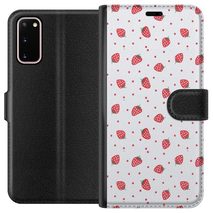 Wallet case for Samsung Galaxy S20 with Strawberries design in the group SMARTPHONE & TABLETS / Phone cases / Samsung at TP E-commerce Nordic AB (A62053)