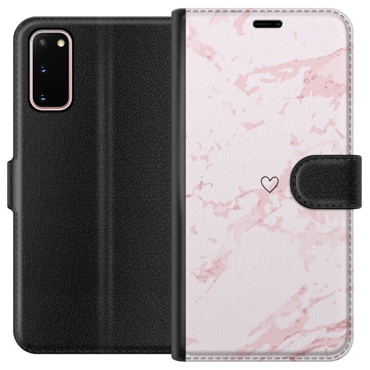 Wallet case for Samsung Galaxy S20 with Pink Heart design in the group SMARTPHONE & TABLETS / Phone cases / Samsung at TP E-commerce Nordic AB (A62059)