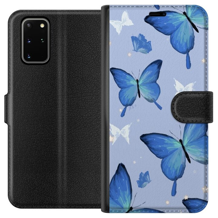 Wallet case for Samsung Galaxy S20+ with Blue butterflies design in the group SMARTPHONE & TABLETS / Phone cases / Samsung at TP E-commerce Nordic AB (A62160)